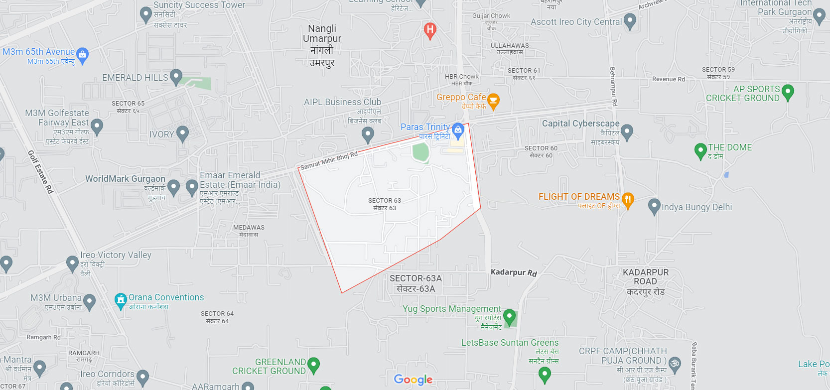 DLF The Aureva Senior Living Location Map